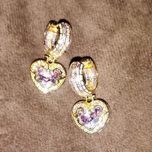 Lauren G Adams Heart Dangle Earrings